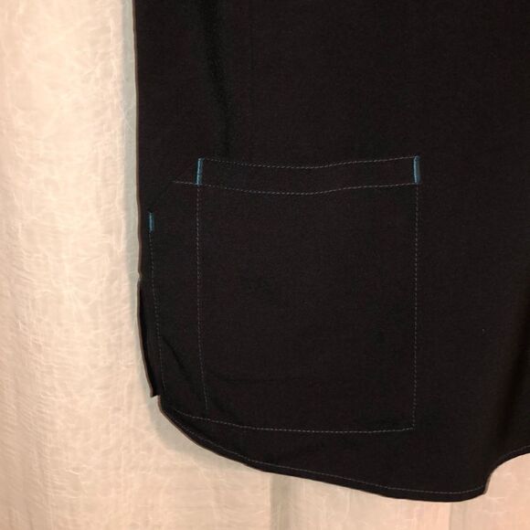 carhartt M Force Stretch Black Blue Scrub Top - Picture 5 of 15